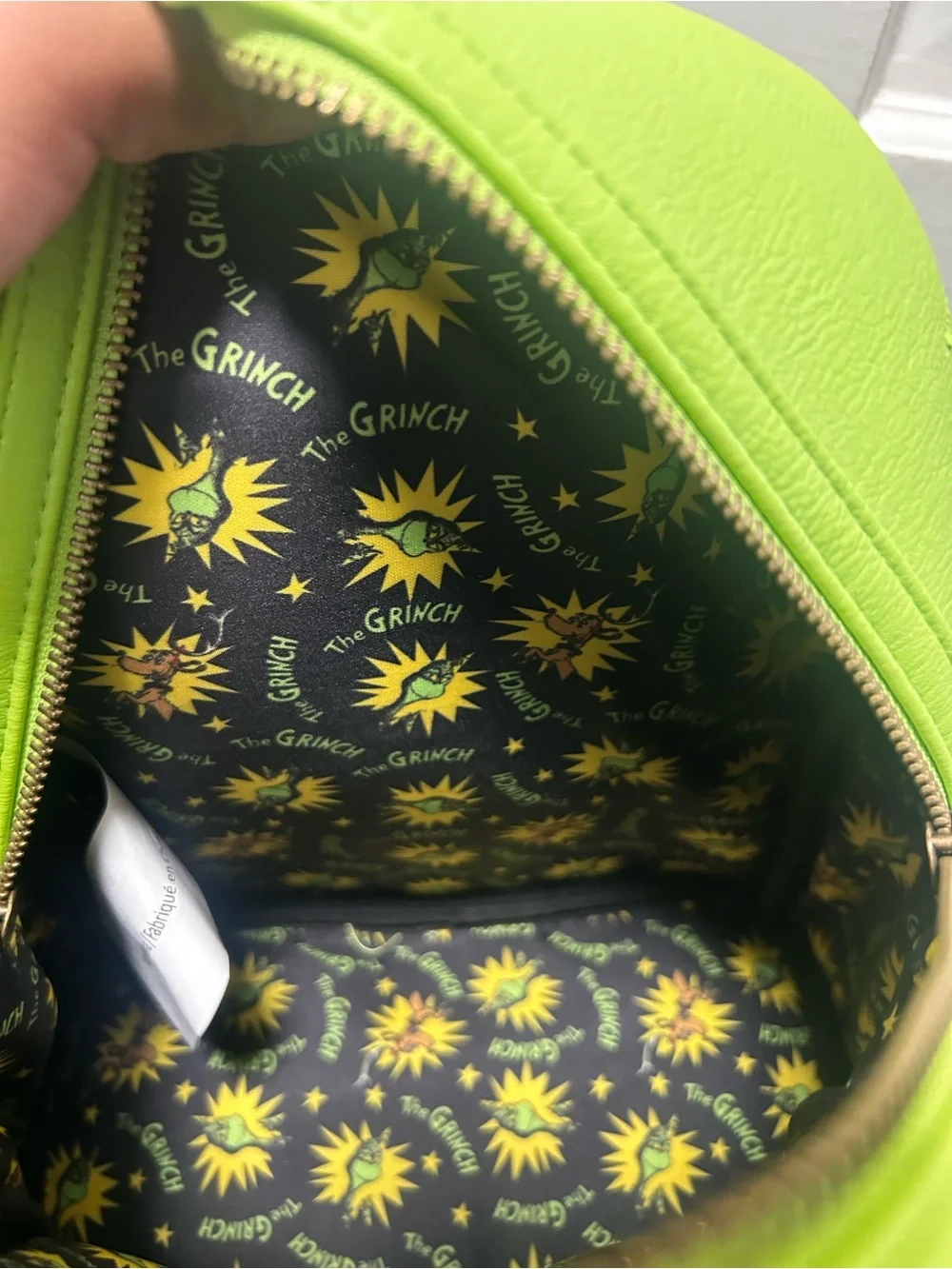 Loungefly The Grinch Green FAUX LEATHER COSPLAY MINI backpack used